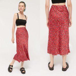 UO Satin Bias Cut Midi Slip Skirt NWT